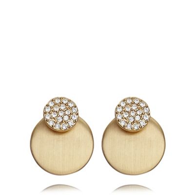 Gold plated crystal 2 in 1 earrings